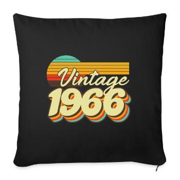 Né en 1966 1966 cadeau d’anniversaire vintage - Housse de coussin décorative 45 x 45 cm - noir - Devant