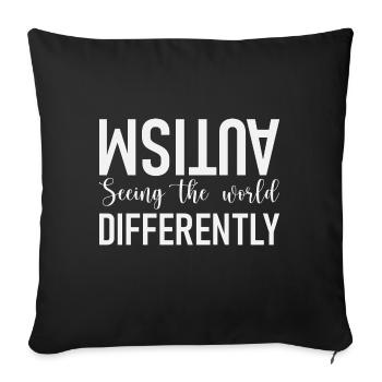Autism Autistic - Sofa pillowcase 17,3'' x 17,3'' (45 x 45 cm) - black - Front
