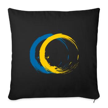 Circle brush flag of Sweden holiday travel - Sofa pillowcase 17,3'' x 17,3'' (45 x 45 cm) - black - Front