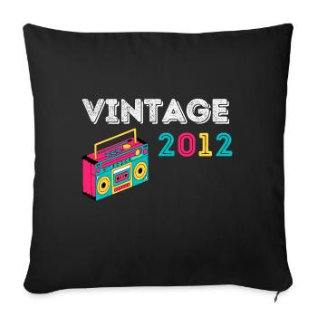 Vintage 2012 Radio 10 years old 2012 Birthday - Sofa pillowcase 17,3'' x 17,3'' (45 x 45 cm) - black - Front