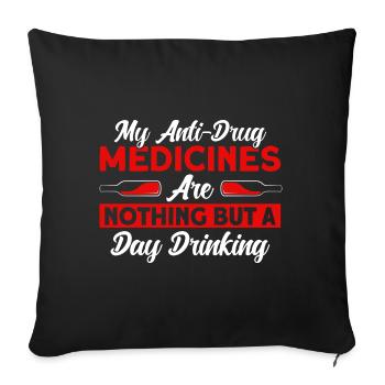 Jour Drinking Party Beach Party Cadeau - Housse de coussin décorative 45 x 45 cm - noir - Devant