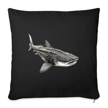 Requin-baleine - Housse de coussin décorative 45 x 45 cm - noir - Devant