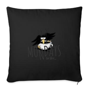 L’assemblage est tellement... Corneille de café corbeau sarcastique - Housse de coussin décorative 45 x 45 cm - noir - Devant
