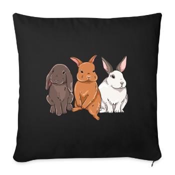 Conception de lapin mignon pour les propriétaires de lapins - Housse de coussin décorative 45 x 45 cm - noir - Devant