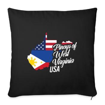 Filipinos from West Virginia Design for Fil-Ams - Sofa pillowcase 17,3'' x 17,3'' (45 x 45 cm) - black - Front