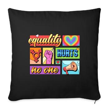 L’égalité ne fait de mal à personne Fierté LGBTQIA+ Design - Housse de coussin décorative 45 x 45 cm - noir - Devant