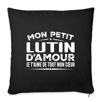 Gift elf of love I love you with all my heart - Sofa pillowcase 17,3'' x 17,3'' (45 x 45 cm) - black - Front