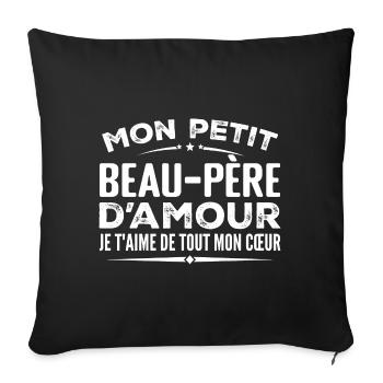 Gift Father-in-law of love I love you with my heart - Sofa pillowcase 17,3'' x 17,3'' (45 x 45 cm) - black - Front