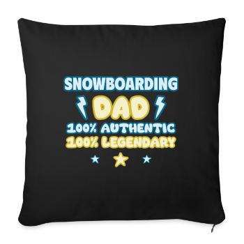 Papa Snowboarder,Vatertagsgeschenk - Sofakissenbezug 45 x 45 cm - Schwarz - Vorne