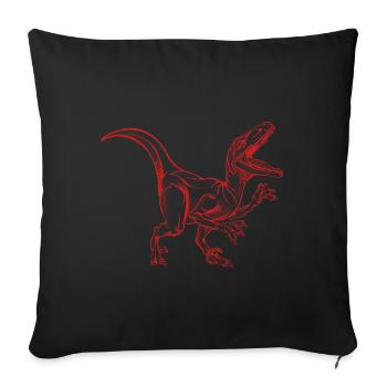 Velociraptor - Sofa pillowcase 17,3'' x 17,3'' (45 x 45 cm) - black - Front