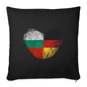 Bulgarien Fingerabdruck für Deutsch-Bulgaren - Sofakissenbezug 45 x 45 cm - Schwarz - Vorne