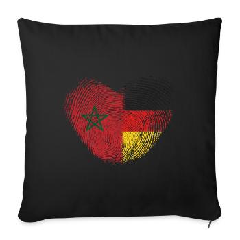 Marokko Fingerabdruck für Deutsch-Marokkaner - Sofakissenbezug 45 x 45 cm - Schwarz - Vorne