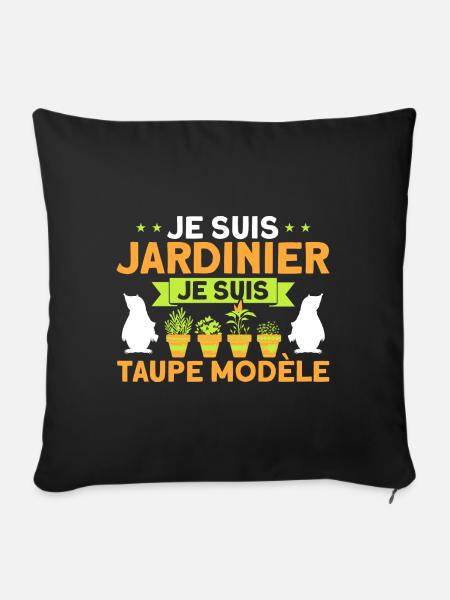 Schrebergarten Gartenarbeit Garten Geschenk - Sofakissenbezug 45 x 45 cm - Schwarz