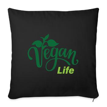 Vegan lifestyle for proud vegans - Sofa pillowcase 17,3'' x 17,3'' (45 x 45 cm) - black - Front