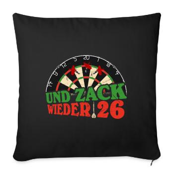Drôle de fléchette disant jeu de fléchettes cadeau - Housse de coussin décorative 45 x 45 cm - noir - Devant