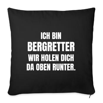 Ich bin Bergretter. - Sofakissenbezug 45 x 45 cm - Schwarz - Vorne