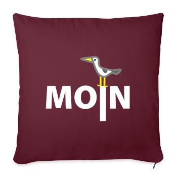 Nordsee Möwe- Moin - Sofakissenbezug 45 x 45 cm - Burgunderrot - Vorne