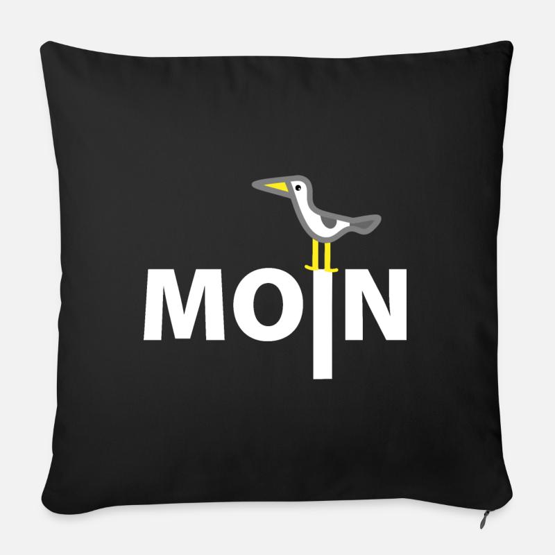 Nordsee Möwe- Moin - Sofakissenbezug 45 x 45 cm - Schwarz