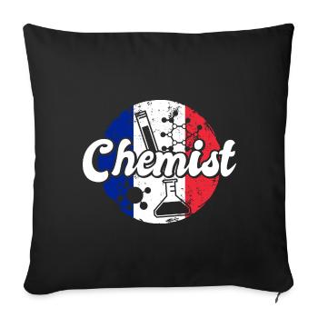 Chemist France Flag Laboratory Chemistry Lab Tech - Sofa pillowcase 17,3'' x 17,3'' (45 x 45 cm) - black - Front