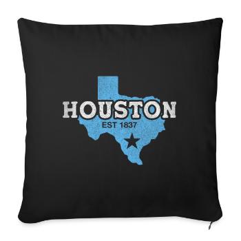 Houston est 1837 design for proud Houston residents - Sofa pillowcase 17,3'' x 17,3'' (45 x 45 cm) - black - Front