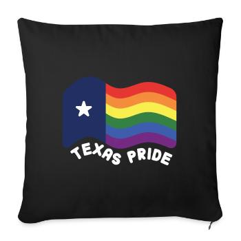 Regenbogen-Texas-Flagge Design für stolze LGBT+ - Sofakissenbezug 45 x 45 cm - Schwarz - Vorne