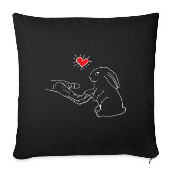 Kaninchen Human Love Design für Kaninchenliebhaber - Sofakissenbezug 45 x 45 cm - Schwarz - Vorne