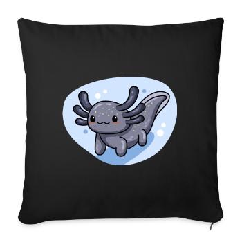 Heavily Labeled Melanoid Axolotl for Fans - Sofa pillowcase 17,3'' x 17,3'' (45 x 45 cm) - black - Front