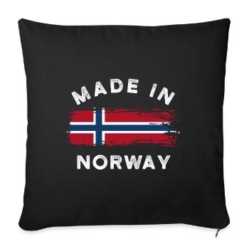 Made in Norway - Norway Flag - Sofa pillowcase 17,3'' x 17,3'' (45 x 45 cm) - black - Front