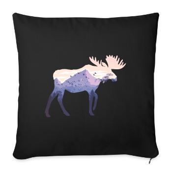 elk - Sofa pillowcase 17,3'' x 17,3'' (45 x 45 cm) - black - Front