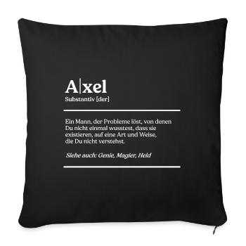 Axel Name Definition Design für stolze Axels - Sofakissenbezug 45 x 45 cm - Schwarz - Vorne