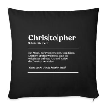 Christopher Definition Design für Christophers - Sofakissenbezug 45 x 45 cm - Schwarz - Vorne