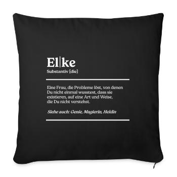 Elke Name Definition Design für stolze Elkes - Sofakissenbezug 45 x 45 cm - Schwarz - Vorne