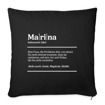 Marina Name Definition Design für stolze Marinas - Sofakissenbezug 45 x 45 cm - Schwarz - Vorne