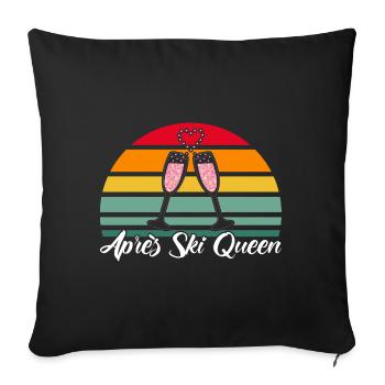 Cadeau Après Ski Après Ski Queen - Housse de coussin décorative 45 x 45 cm - noir - Devant