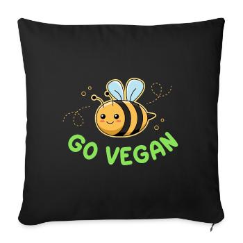 Bee design for proud vegans - Sofa pillowcase 17,3'' x 17,3'' (45 x 45 cm) - black - Front