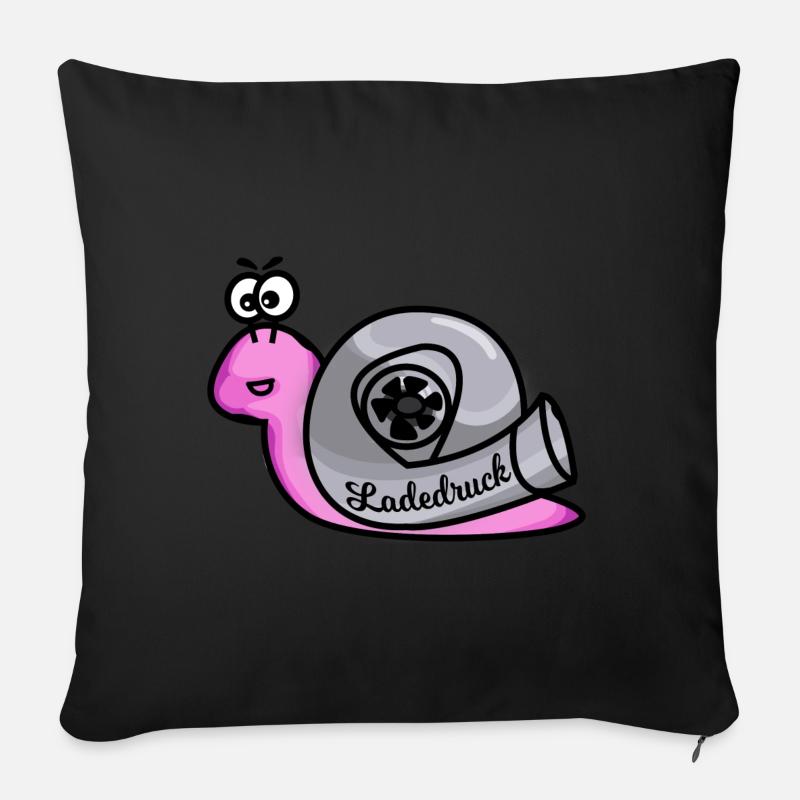 Turboschnecke Rosa - Sofakissenbezug 45 x 45 cm - Schwarz