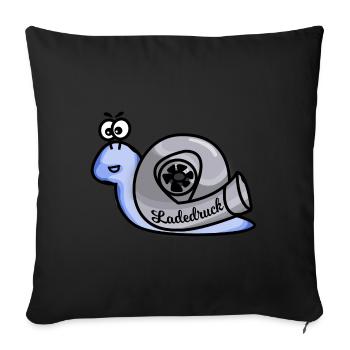 Turboschnecke Hellblau - Sofakissenbezug 45 x 45 cm - Schwarz - Vorne