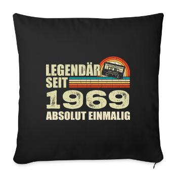 Legendary since 1969 - absolutely unique - Sofa pillowcase 17,3'' x 17,3'' (45 x 45 cm) - black - Front