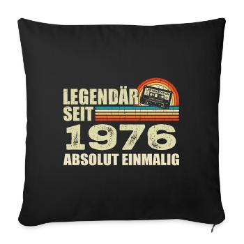 Légendaire depuis 1976 - absolument unique - Housse de coussin décorative 45 x 45 cm - noir - Devant