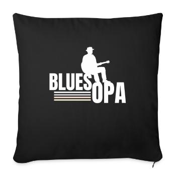 Cadeau de grand-père grand-père guitariste guitare blues - Housse de coussin décorative 45 x 45 cm - noir - Devant