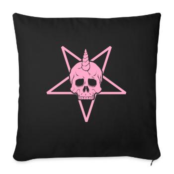 Girl Metal Black Pink Pentacle Skull - Sofa pillowcase 17,3'' x 17,3'' (45 x 45 cm) - black - Front