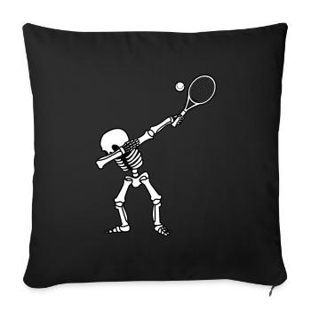 Dabbing squelette de tennis cadeau - Housse de coussin décorative 45 x 45 cm - noir - Devant