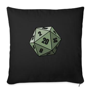 Pen and Paper Role Playing Dice W20 Gift - Sofa pillowcase 17,3'' x 17,3'' (45 x 45 cm) - black - Front