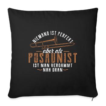 Posaune Trombone Posaunisten Musiker Blasorchester - Sofakissenbezug 45 x 45 cm - Schwarz - Vorne