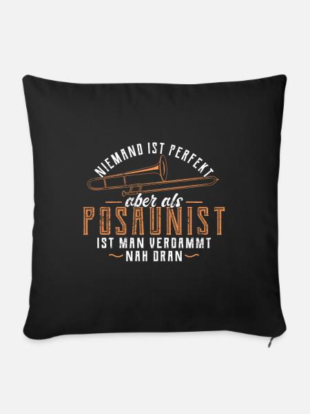 Posaune Trombone Posaunisten Musiker Blasorchester - Sofakissenbezug 45 x 45 cm - Schwarz