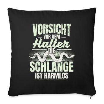 Reptil Schlange Reptilienhalter Terrarium Geschenk - Sofakissenbezug 45 x 45 cm - Schwarz - Vorne