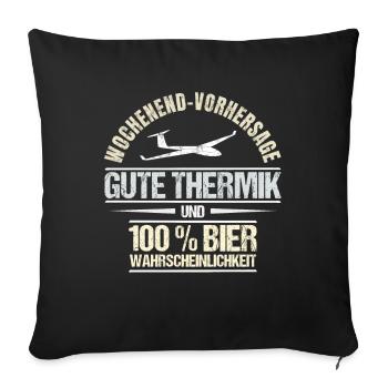 Segelflugzeug Segelflieger Segelflug Geschenk - Sofakissenbezug 45 x 45 cm - Schwarz - Vorne