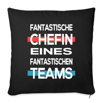 Chefin Vorgesetzte Team - Sofakissenbezug 45 x 45 cm - Schwarz - Vorne