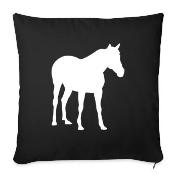 Pferd Reiten Pferde - Sofakissenbezug 45 x 45 cm - Schwarz - Vorne
