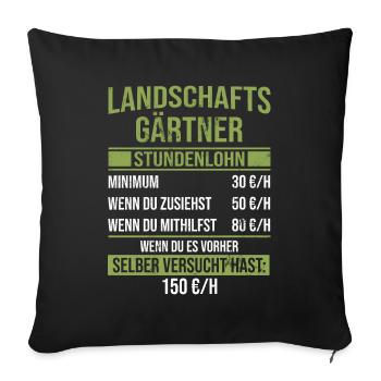 GardenIng Galabau Gardener - Sofa pillowcase 17,3'' x 17,3'' (45 x 45 cm) - black - Front